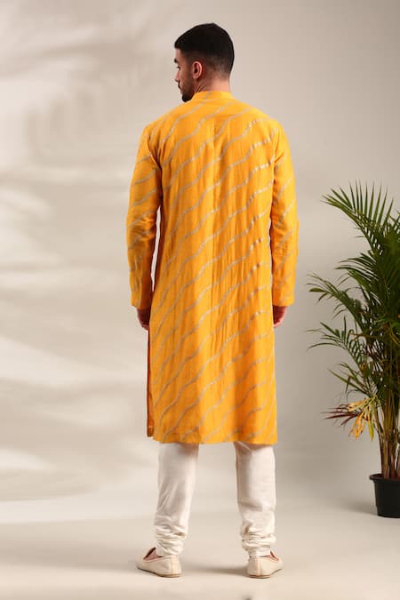 Mayank Modi - Men Gota Lace Embellished Kurta Set For Kids