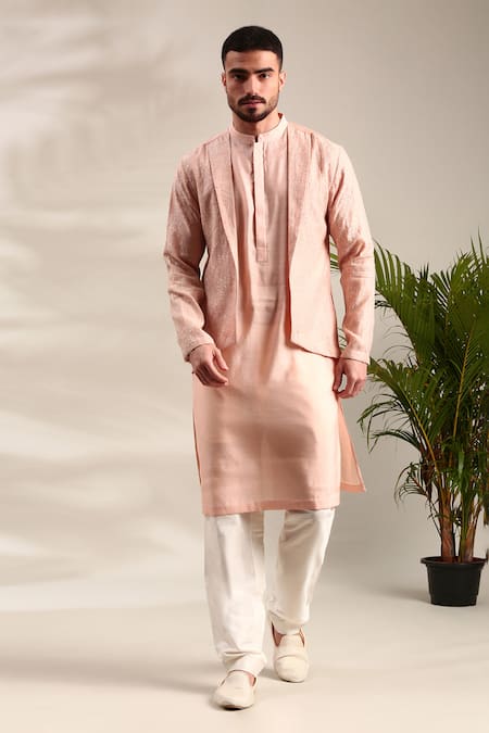 Mayank Modi - Men Sequin Embroidered Kurta With Pant 