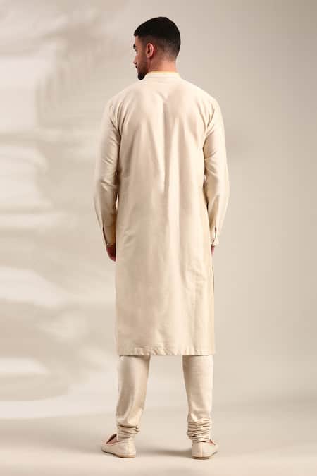 Mayank Modi - Men Front Slit Straight Kurta With Churidar 