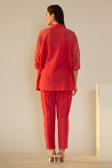 Oja Palm Tree Knit Work Shirt With Pant 