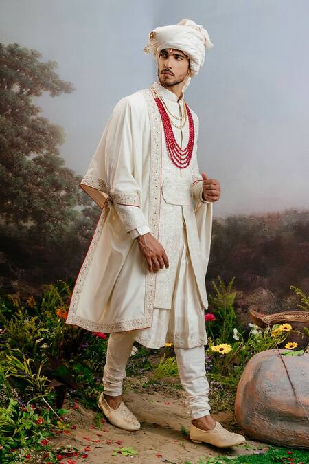 Buy Yajy By Aditya Jain Ivory Silk Embroidery Trishira Sherwani Set Online at Aza Fashions Buy_Yajy By Aditya Jain_Ivory Silk Embroidery Trishira Sherwani Set _Online_at_Aza_Fashions