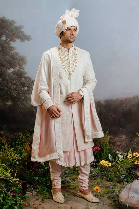 Buy Yajy By Aditya Jain Pink Bamboo, Silk Embroidery Vishrava Ombre Sherwani Set Online at Aza Fashions Buy_Yajy By Aditya Jain_Pink Bamboo, Silk Embroidery Vishrava Ombre Sherwani Set _Online_at_Aza_Fashions