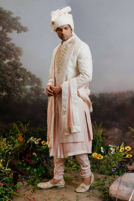Shop Yajy By Aditya Jain Pink Bamboo, Silk Embroidery Vishrava Ombre Sherwani Set Online at Aza Fashions Shop_Yajy By Aditya Jain_Pink Bamboo, Silk Embroidery Vishrava Ombre Sherwani Set _Online_at_Aza_Fashions