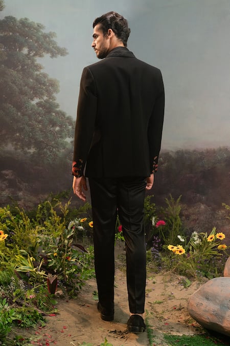 Yajy By Aditya Jain Ahalya Wild Forest Embroidered Tuxedo Set 