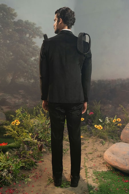 Yajy By Aditya Jain Angada Astron Embroidered Plisse Tuxedo Set 