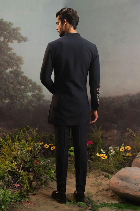 Yajy By Aditya Jain Atavi Wild Garden Embroidered Bandhgala With Trouser 