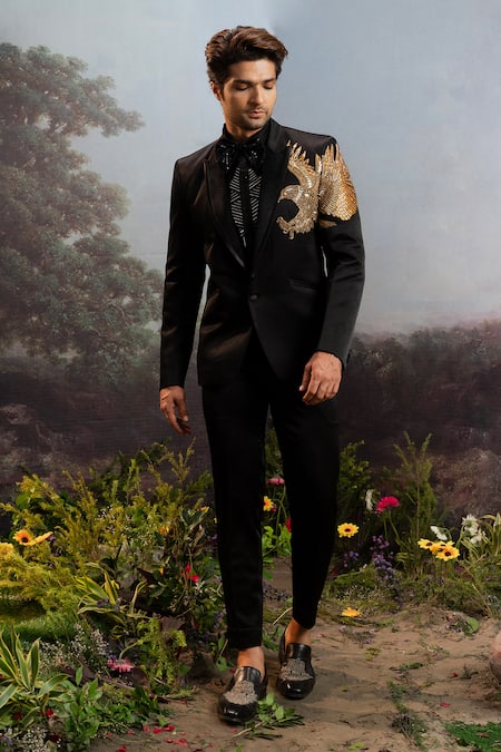 Yajy By Aditya Jain Jatayu Embroidered Tuxedo Set 