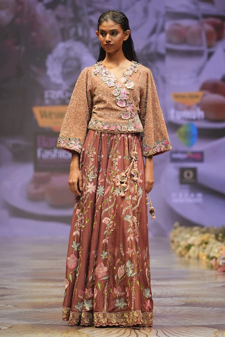 Rahul Singh Scattered Sequin Embroidered Top & Lehenga Set 