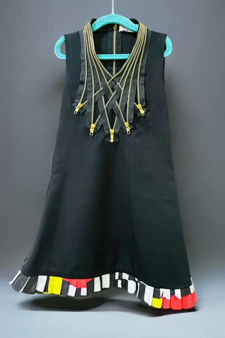 Little Weird By Neha Kankaria Overlap Zip Design Dress 