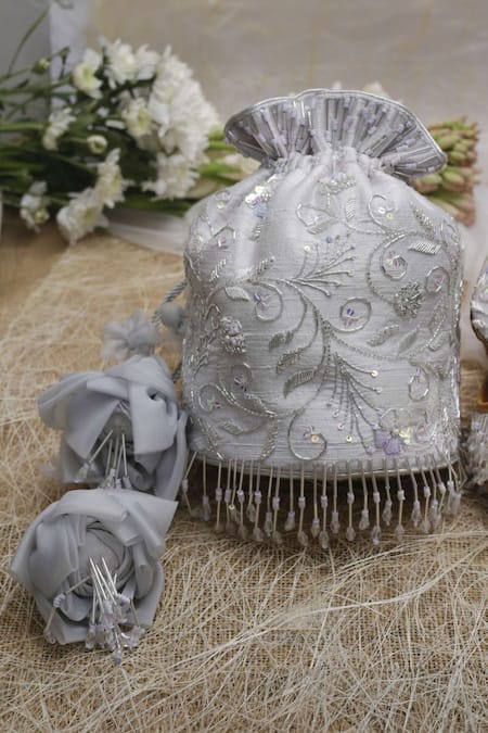 Vareli Bafna Opal Embroidered Potli Bag 
