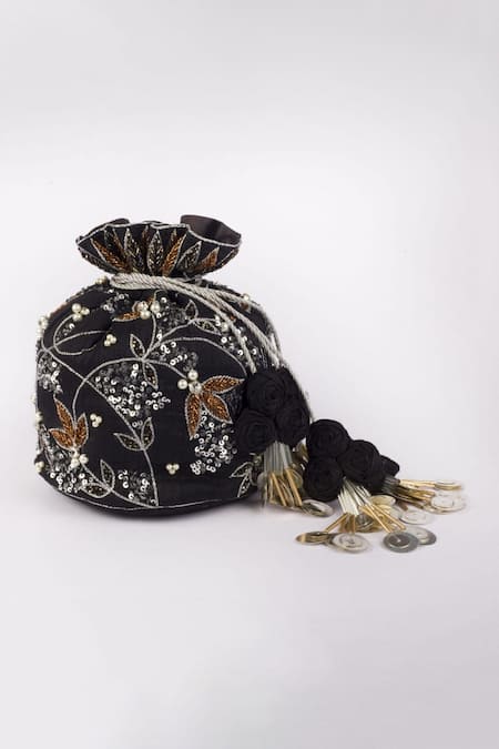 Vareli Bafna Safari Flora Embroidered Potli Bag 