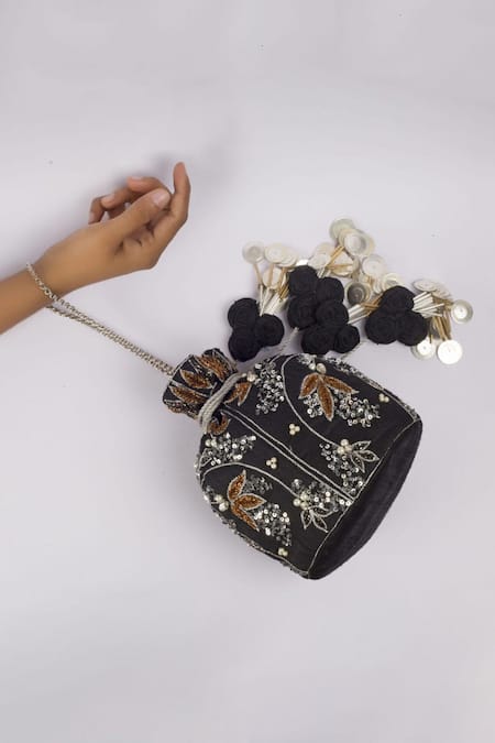 Vareli Bafna Safari Flora Embroidered Potli Bag 
