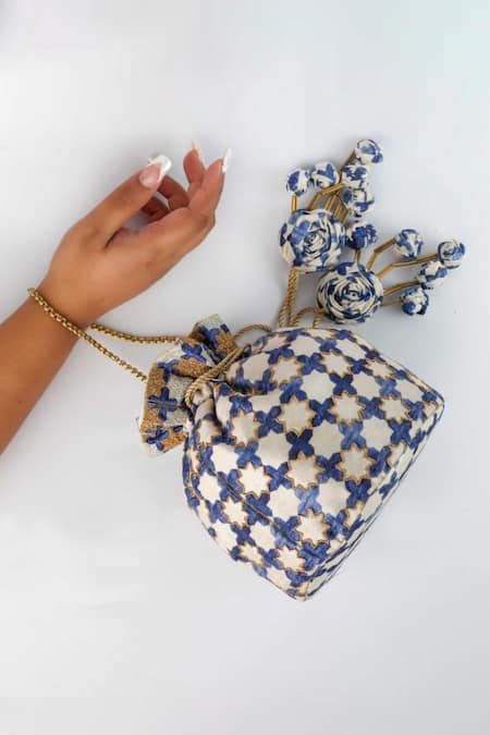 Vareli Bafna Florin Dori Jaali Embroidered Potli Bag 