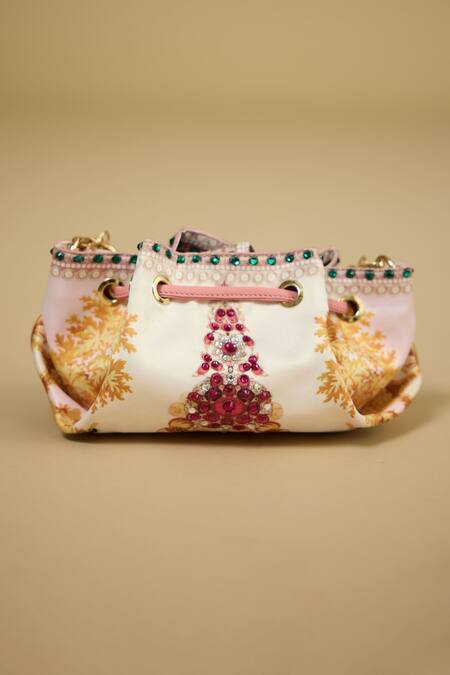 The Garnish Company Pink Printed Nithar Pakeeza Bag Online at Aza Fashions The Garnish Company_Pink Printed Nithar Pakeeza Bag _Online_at_Aza_Fashions