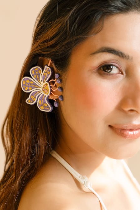 KrutiArts Matira Embroidered Ear Cuffs 