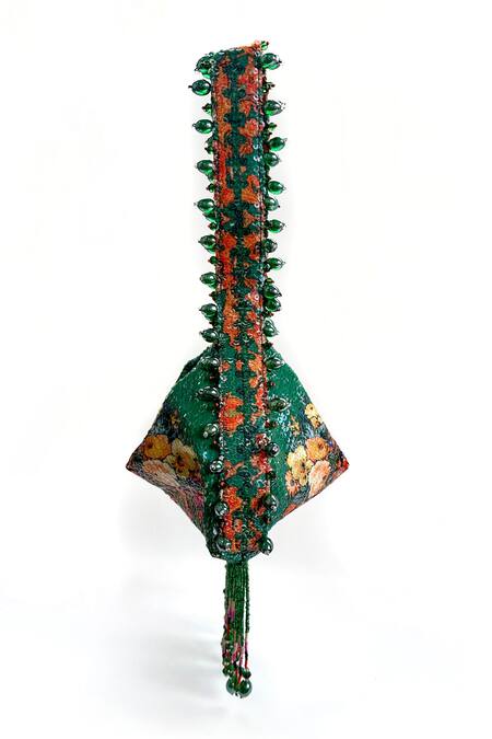 Shop The Garnish Company Green Bead Anais Sequin Embroidered Potli Online at Aza Fashions Shop_The Garnish Company_Green Bead Anais Sequin Embroidered Potli _Online_at_Aza_Fashions