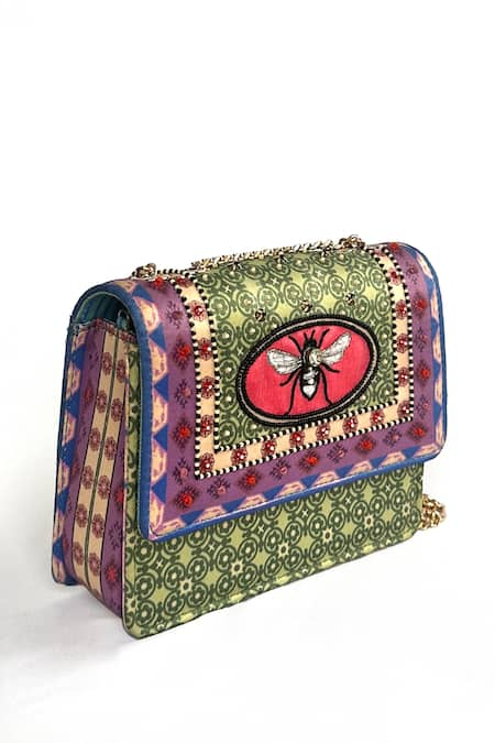 The Garnish Company Riena Bee Scarf Print Sling Bag 