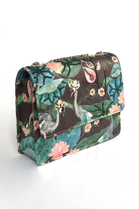 The Garnish Company Mau Crane Print Sling Bag 