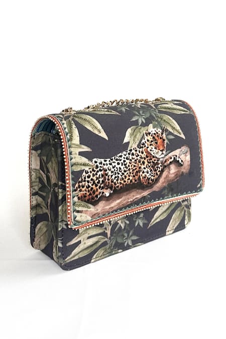 The Garnish Company Lacandon Jaguar Print Sling Bag 