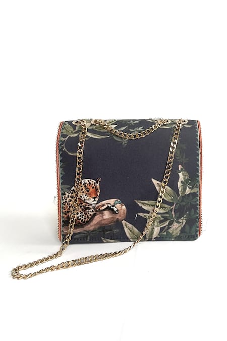 The Garnish Company Lacandon Jaguar Print Sling Bag 