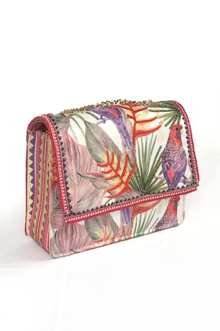 The Garnish Company Miombo Parrot Print Sling Bag 