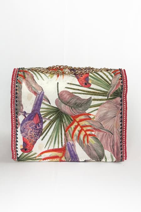 The Garnish Company Miombo Parrot Print Sling Bag 