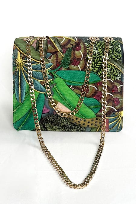 The Garnish Company Vrindavan Print Sling Bag 