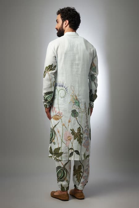 PS Men By Payal Singhal Niloufer Bloom Print Bomber Kurta With Jogger Pant 
