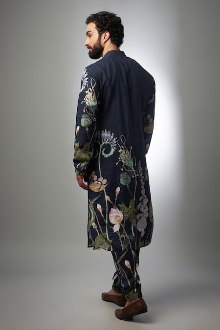 PS Men By Payal Singhal Niloufer Blossom Print Bomber Kurta With Jogger Pant 