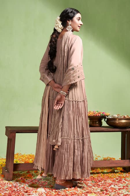 Almaari By Pooja Patel Aarohi Embroidered Anarkali Pant Set 