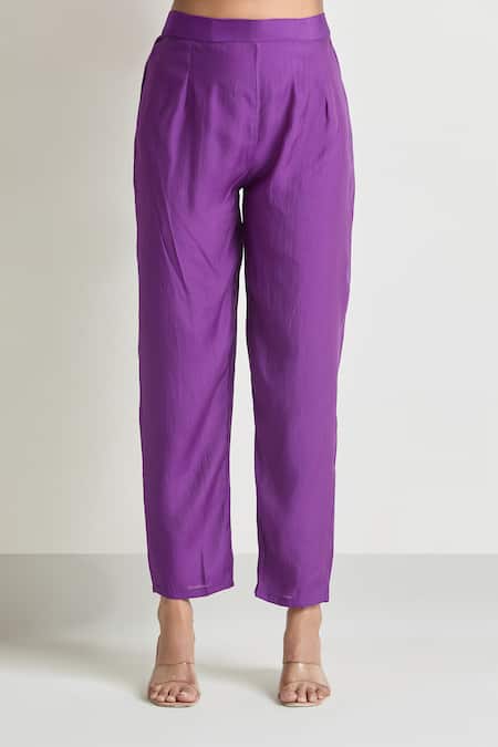 Shop Naintara Bajaj Wine Viscose, Chanderi, Chiffon Embroidery, Zari Zardozi Floral Kurta Set Online at Aza Fashions Shop_Naintara Bajaj_Wine Viscose, Chanderi, Chiffon Embroidery, Zari Zardozi Floral Kurta Set_Online_at_Aza_Fashions