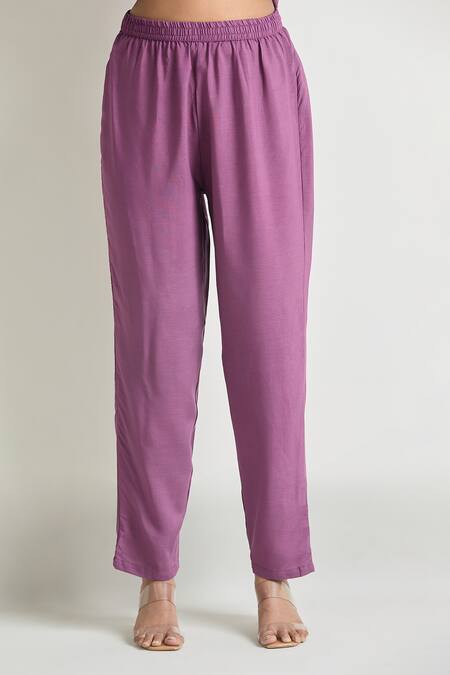 Samyukta Singhania Purple Viscose, Chiffon Zari V-neck Thread Embroidered Anarkali Set at Aza Fashions Samyukta Singhania_Purple Viscose, Chiffon Zari V-neck Thread Embroidered Anarkali Set_at_Aza_Fashions