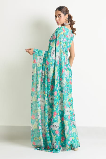 Samyukta Singhania Floral Print Saree Gown 