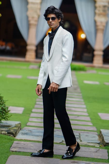 Courtyard By Abhi Moti Embroidered Blazer Set 