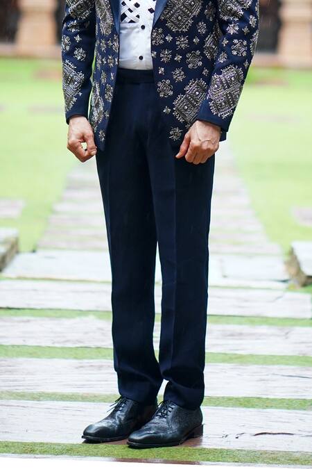 Courtyard By Abhi Blue Cotton, Lycra Cut Work, Embroidery Navy Cutdana Blazer Set Online at Aza Fashions Courtyard By Abhi_Blue Cotton, Lycra Cut Work, Embroidery Navy Cutdana Blazer Set _Online_at_Aza_Fashions