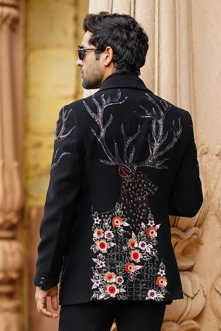 Courtyard By Abhi Flower Embroidered Blazer Set 
