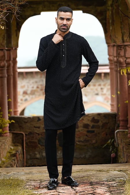 Courtyard by abhi Bead Jaal Embroidered Kurta With Trouser 