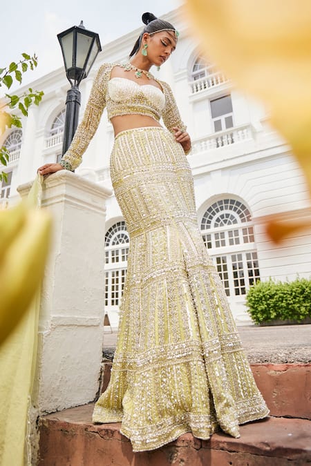 Mani Bhatia Bahar Embroidered Mermaid Lehenga Set 