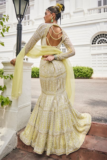 Mani Bhatia Bahar Embroidered Mermaid Lehenga Set 