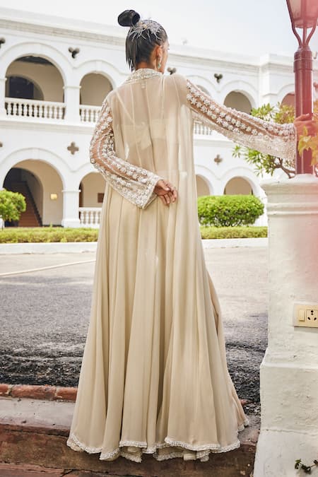 Mani Bhatia Floret Embroidered Jacket & Sharara Set