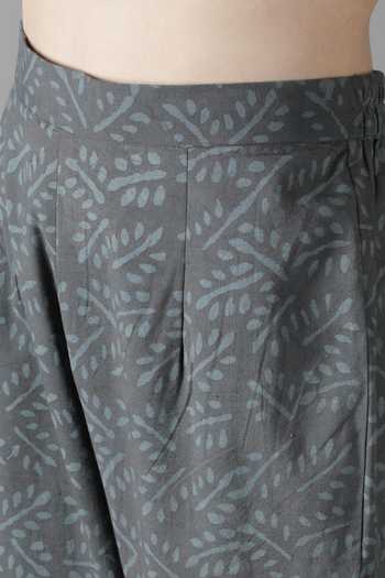 Buy_Sheeshakari_Grey Silk Mirrors, Embroidery, Beads Collared And Resham Kurta Pant Set 