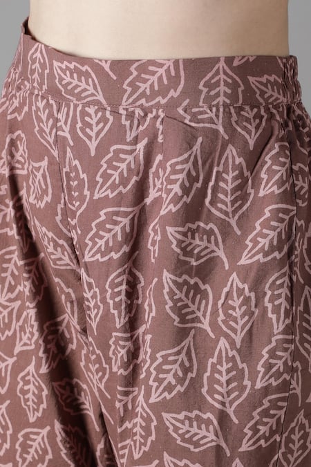 Sheeshakari_Red Silk Embroidery, Mirrors, Zari Split V-neck And Kurta Pant Set _Online_at_Aza_Fashions