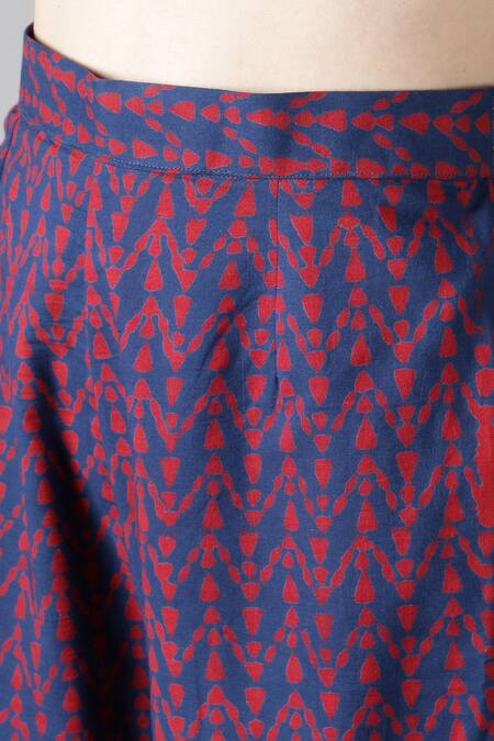 Sheeshakari_Blue Silk Embroidery, Beads, Mirrors Split V-neck And Resham Kurta Pant Set_Online_at_Aza_Fashions