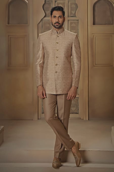 Vanshik Jamevar Pattern Bandhgala With Pant 