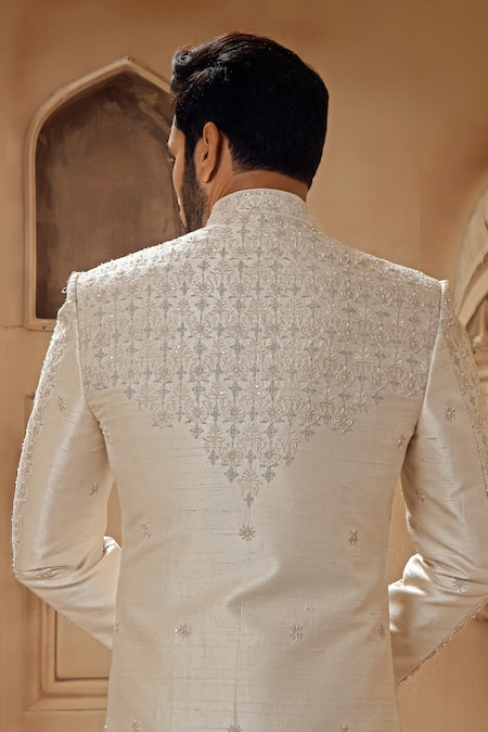 Vanshik Botanic Resham Embroidered Sherwani Pant Set 