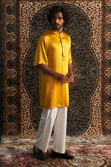 Buy Charkhee Yellow Modal, Satin, Poplin Zari, Embroidery Zardozi Placement Kurta Set Online at Aza Fashions Buy_Charkhee_Yellow Modal, Satin, Poplin Zari, Embroidery Zardozi Placement Kurta Set _Online_at_Aza_Fashions