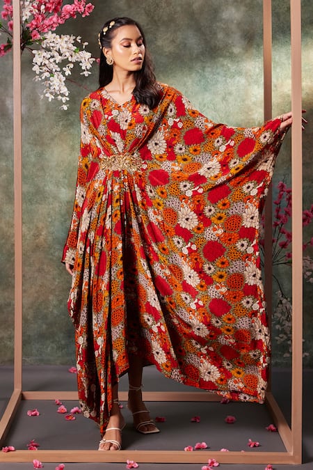 Mehak Murpana Spring Bloom Print Kaftan 