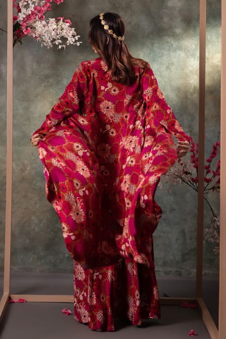 Mehak Murpana Floral Print Jacket Skirt Set 