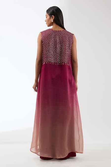 Anjali Kanwar Sequin Embroidered Cape Flared Pant Set 