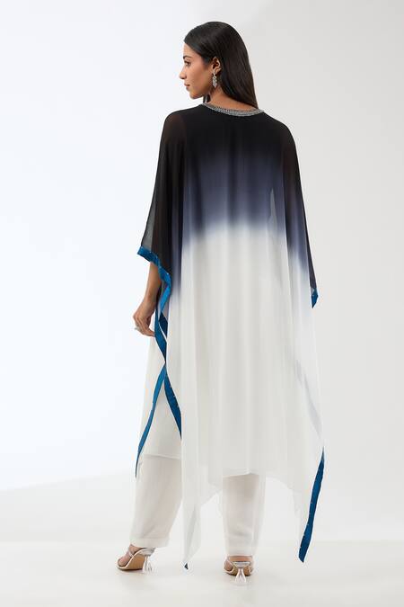 Anjali Kanwar Ombre Embroidered Kaftan Tunic & Pant Set 